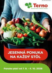 TERNO leták  s platnosťou 7. 9. - 4. 10. 2026 Jesenná ponuka
